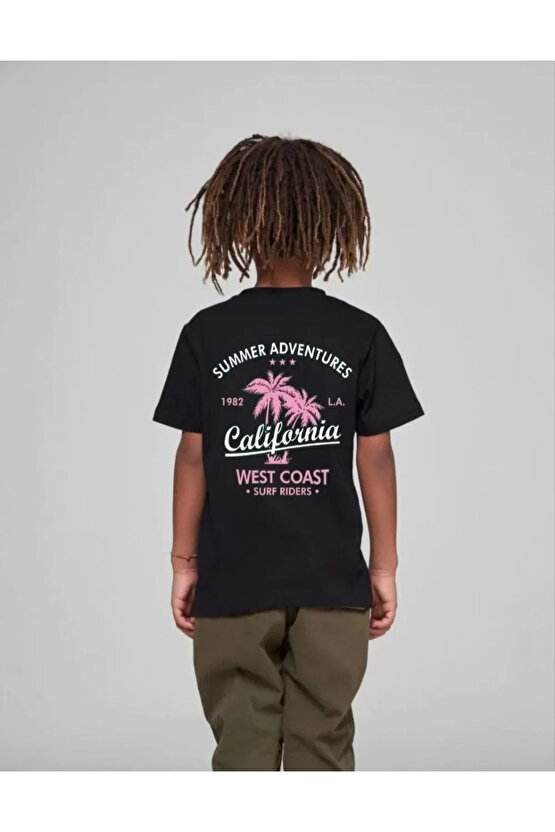 Çocuk Unisex Baskılı T-Shirt - Siyah