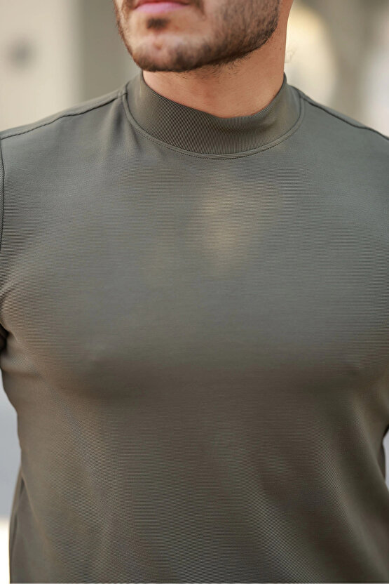 idimilla Erkek Ince çizgi Dokulu Kısa Kollu Tişört