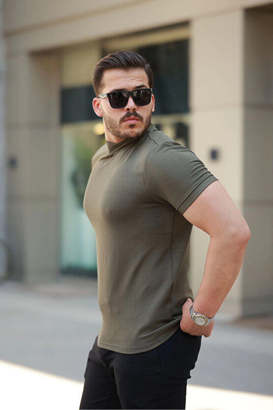 idimilla Erkek Ince çizgi Dokulu Kısa Kollu Tişört