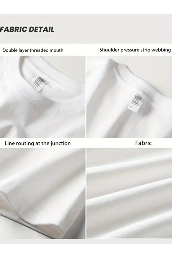 AICG Ön Arka Baskılı Bisiklet Yaka Kadın Oversize Bisiklet Yaka T-shirt - Beyaz