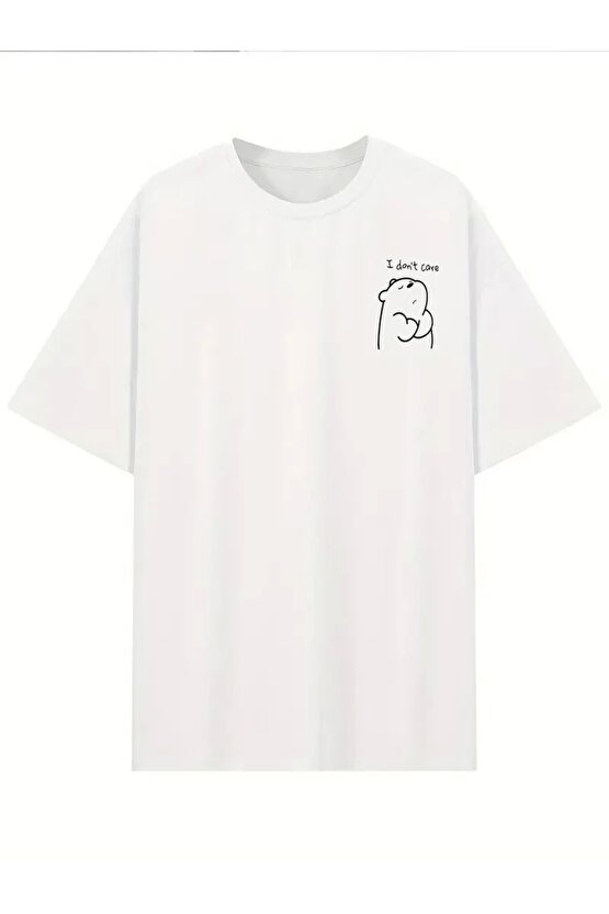 [Günlük T-Shirt] Hafif Kadın Günlük T-Shirt | Bol Kesim, Kısa Kollu, Yuvarlak Yaka, Eğlenceli Karika