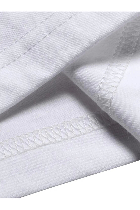 Geniş Kesim Pamuklu Tişört - GANDHI The Project Baskılı, Beyaz, Rahat Kesim, Kısa Kollu, Günlük Kı