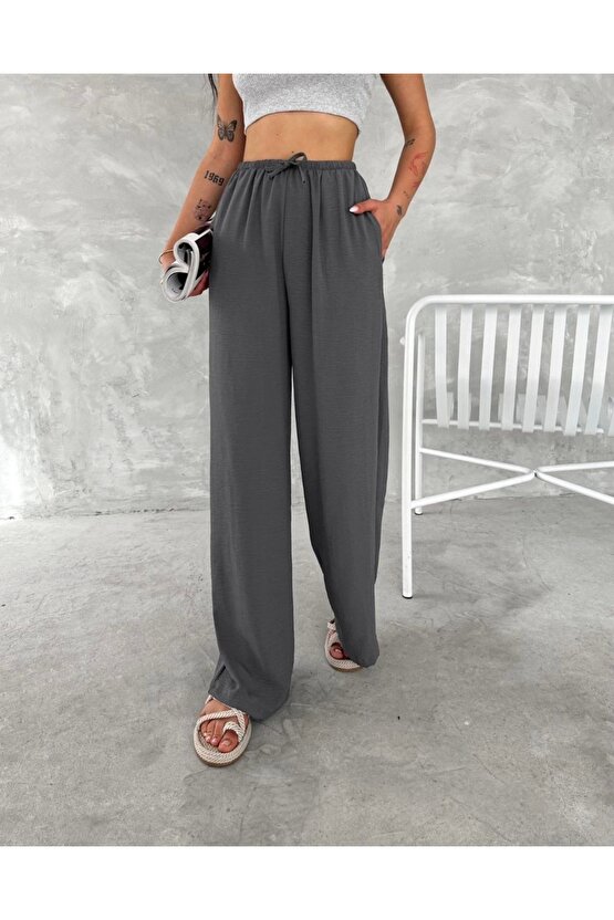 Ayrobin Oversize Kadın Pantalon - Füme