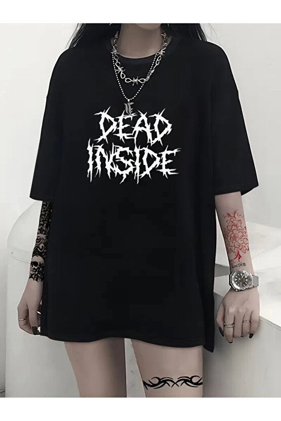 Canlı Harf Baskılı Büyük Boy Oversize Kısa Kollu Tişört