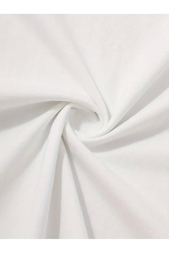 201 Penye Compack Sarj %1 Baskılı Oversize Bisiklet Yaka Kısa Kol Yazlık T-shirt - Beyaz