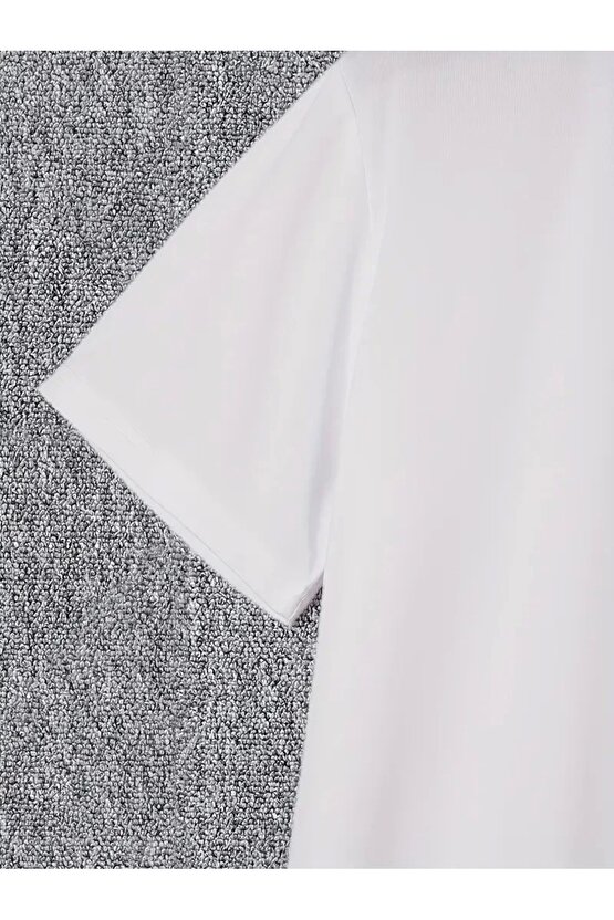 201 Penye Compack I TRIED TO WARN YOU. Baskılı Oversize Bisiklet Yaka T-shirt - Beyaz