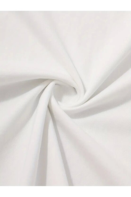 201 Penye Compack Uçak Baskılı Oversize Bisiklet Yaka Kısa Kol T-shirt - Beyaz