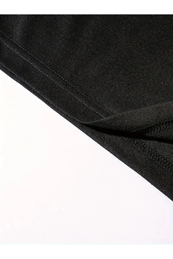 Benzersiz Sırt Baskılı Erkek Sokak Stili Bol Tişört