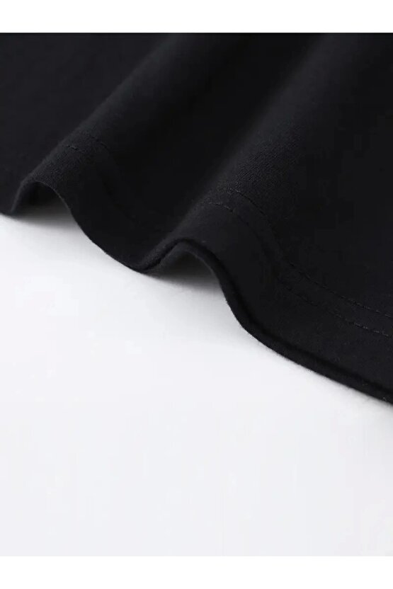 201 Penye Compack SPACEBALLS Erkek Baskılı Oversize Bisiklet Yaka Kısa Kol Yazlık T-shirt - Siyah