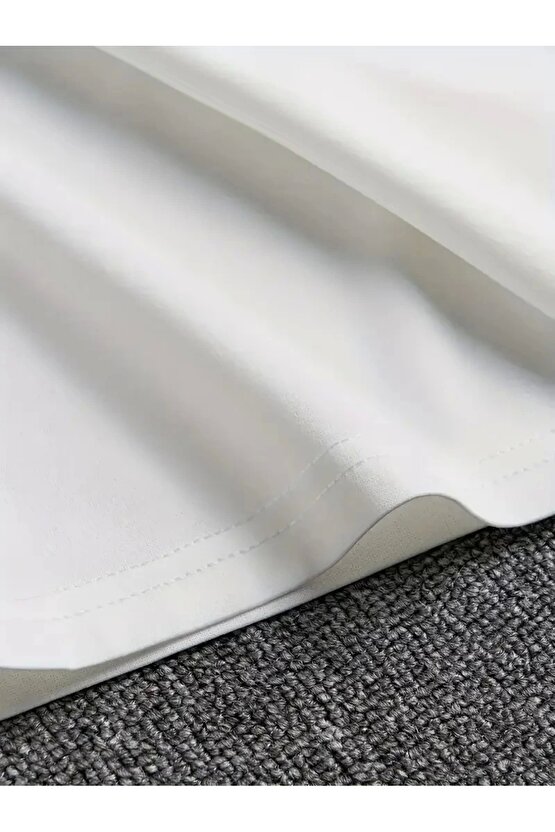 Sporda Günlük Hayata Giyilebilir GYM Baskılı Oversize Bisiklet Yaka Erkek T-shirt - Beyaz