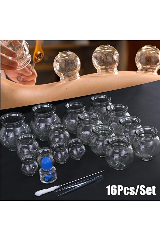 Cam Masaj Kupa Seti 16 Adet 4 Pcs 1