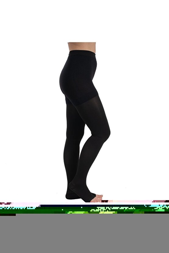 Ccl2 Külotlu Burnu Açık Çorabı (Siyah) 1 NUMARA