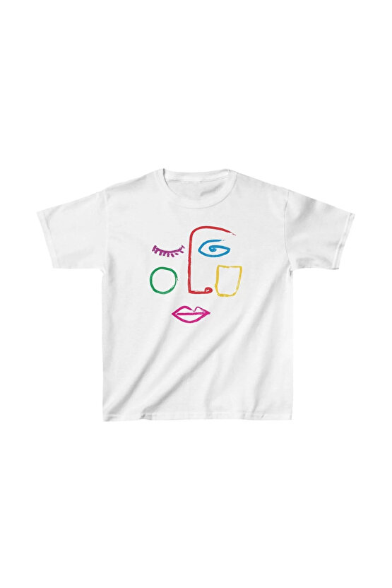 Unisex Çocuk Baskılı T-Shirt - Beyaz