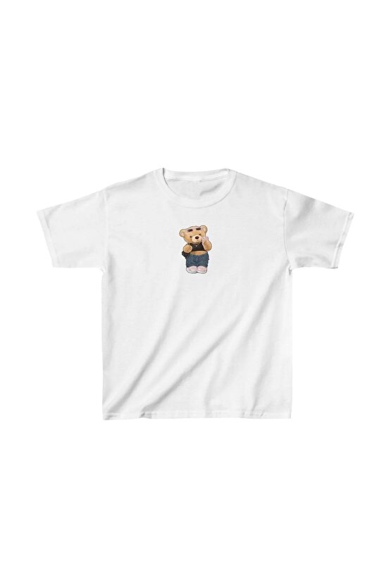 Unisex Çocuk Baskılı T-Shirt - Beyaz