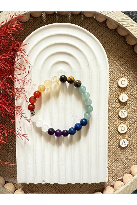 Cakra Doğal Taş Bileklik (Ametist, Kaplan Gözü, Aventurin,kristal Kuvars,akik,sitrin, Lapis)