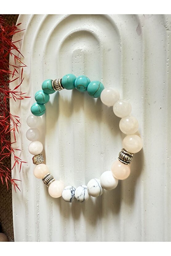 Hisar Bilekliği 8 mm Ay Taşı Lapis Lazuli Turkuaz Doğal Taş Bileklik