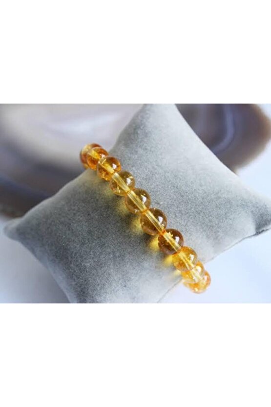 Doğal Sitrin Taşı Bileklik 8mm