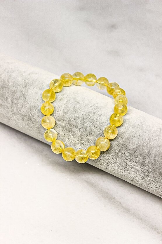 Doğal Sitrin Taşı Bileklik 8mm