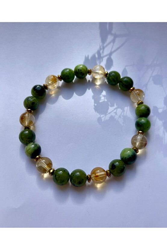 Sakinlik ve Bereket Bilekliği ( Yeşim & Sitrin Taşı)