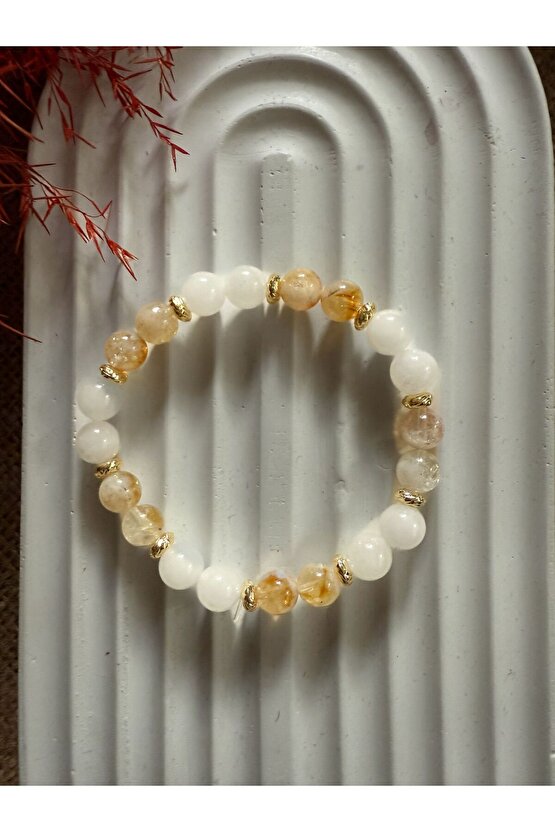 Sitrin Ay Taşı Doğal Taş Bileklik