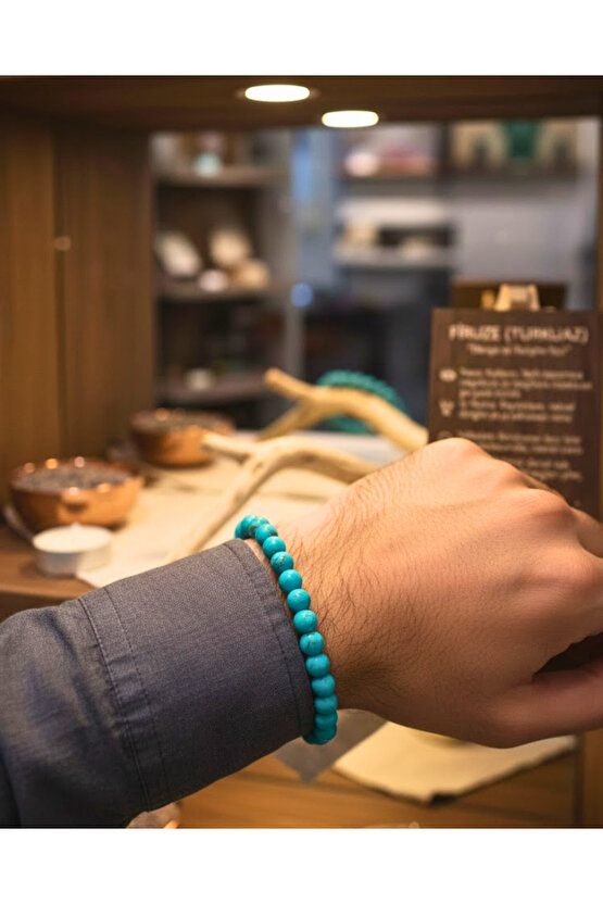Doğal Firuze (Turkuaz) Taşı Bileklik | Nazar Koruyucu, Denge & Huzur Taşı | El Yapımı Şık Aksesuar