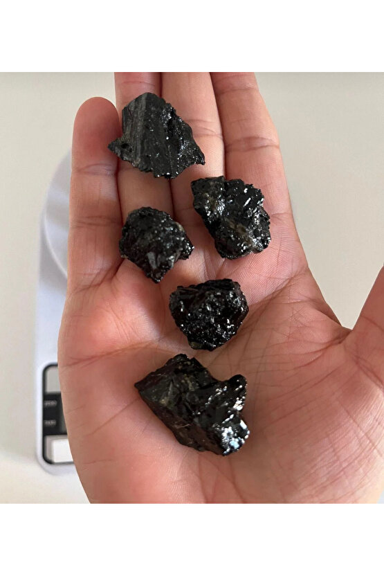 Siyah Turmalin Doğaltaş Parça 3 Adet Negatif Kalkanı