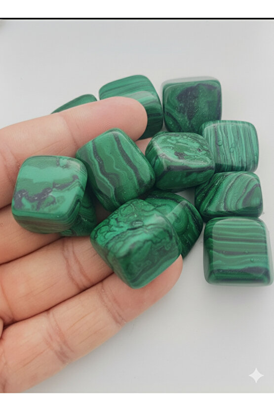 Malakit doğaltaş para sağlık mıknatısı 1 adet