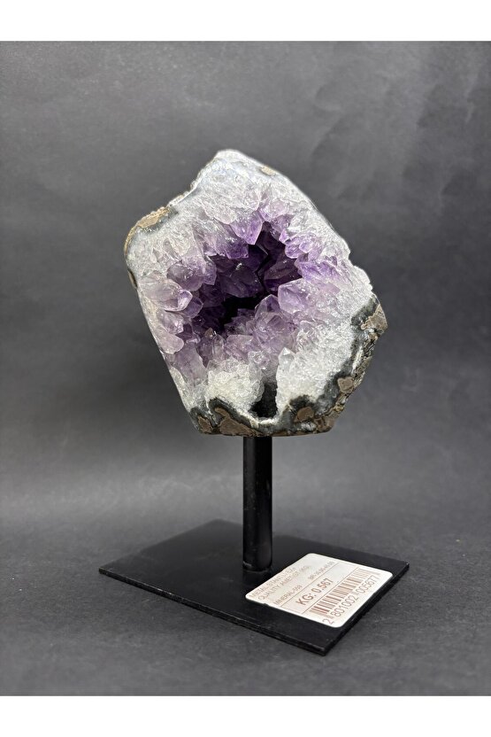 BREZİLYA AMETİST DOĞALTAŞ SİYAH DEMİR STANTLI