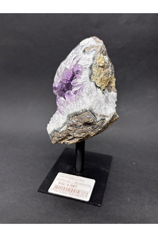 BREZİLYA AMETİST DOĞALTAŞ SİYAH DEMİR STANTLI