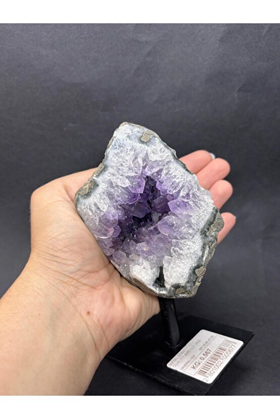 BREZİLYA AMETİST DOĞALTAŞ SİYAH DEMİR STANTLI