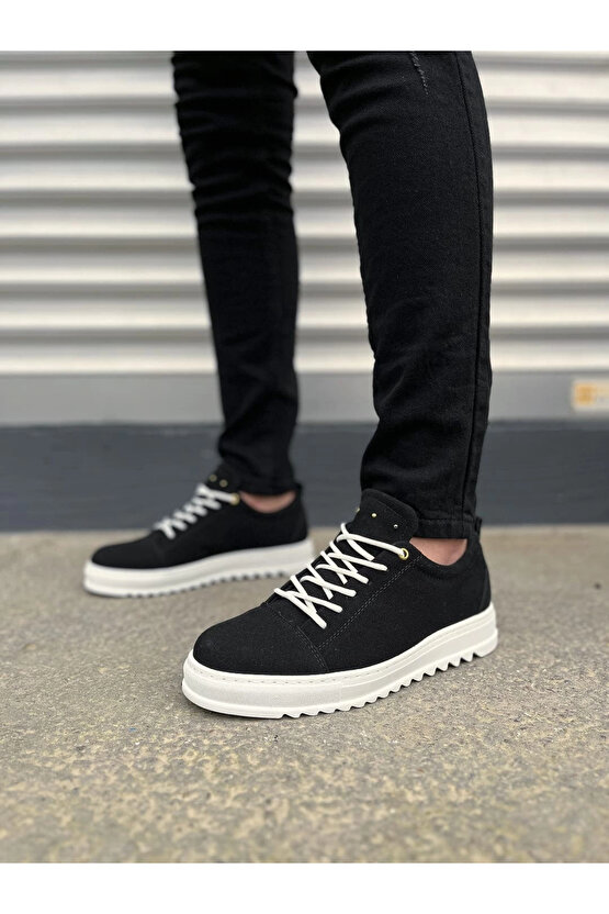 JY152 Cool Bağcıklı Süet Erkek Günlük Spor Klasik Ayakkabı SBT - Siyah