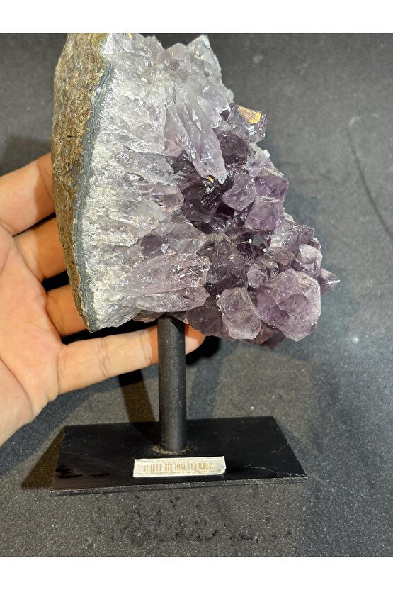 BREZİLYA AMETİST DOĞALTAŞ SİYAH DEMİR STANTLI