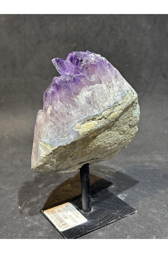 BREZİLYA AMETİST DOĞALTAŞ SİYAH DEMİR STANTLI