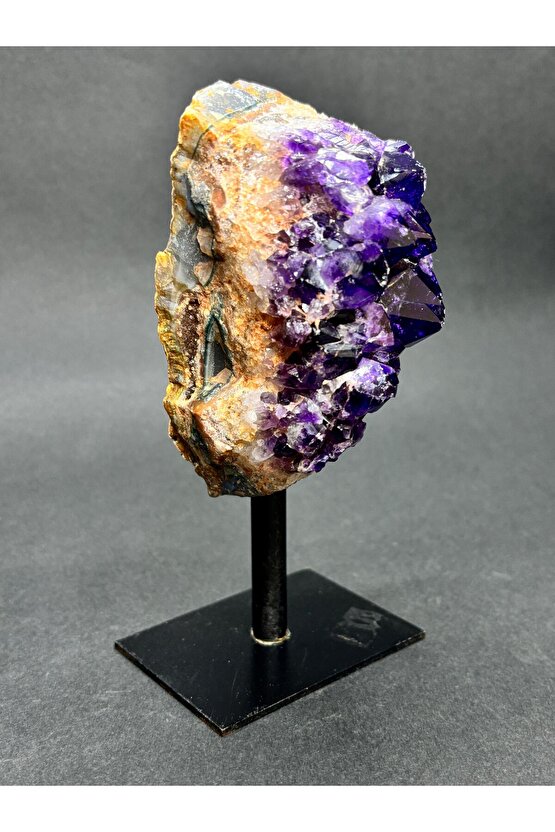 BREZİLYA AMETİST DOĞALTAŞ SİYAH DEMİR STANTLI