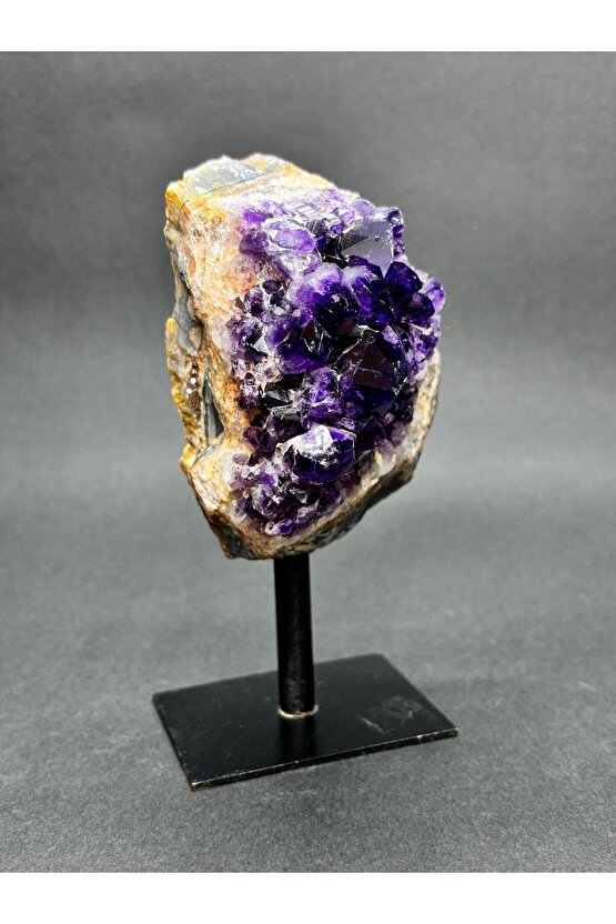 BREZİLYA AMETİST DOĞALTAŞ SİYAH DEMİR STANTLI