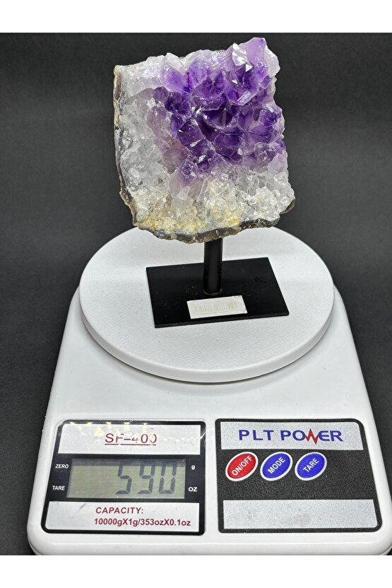 BREZİLYA AMETİST DOĞALTAŞ SİYAH DEMİR STANTLI