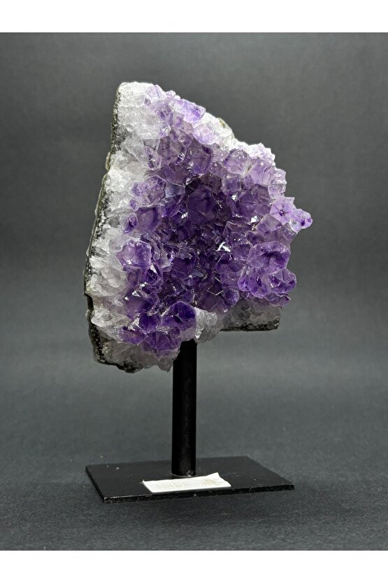 BREZİLYA AMETİST DOĞALTAŞ SİYAH DEMİR STANTLI