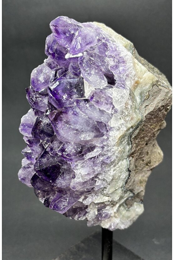 BREZİLYA AMETİST DOĞALTAŞ SİYAH DEMİR STANTLI