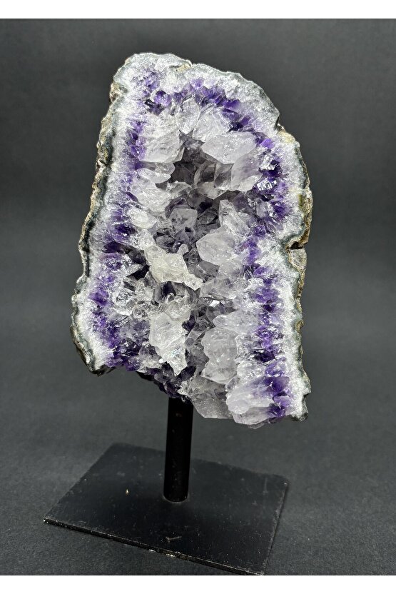 BREZİLYA AMETİST DOĞALTAŞ SİYAH DEMİR STANTLI