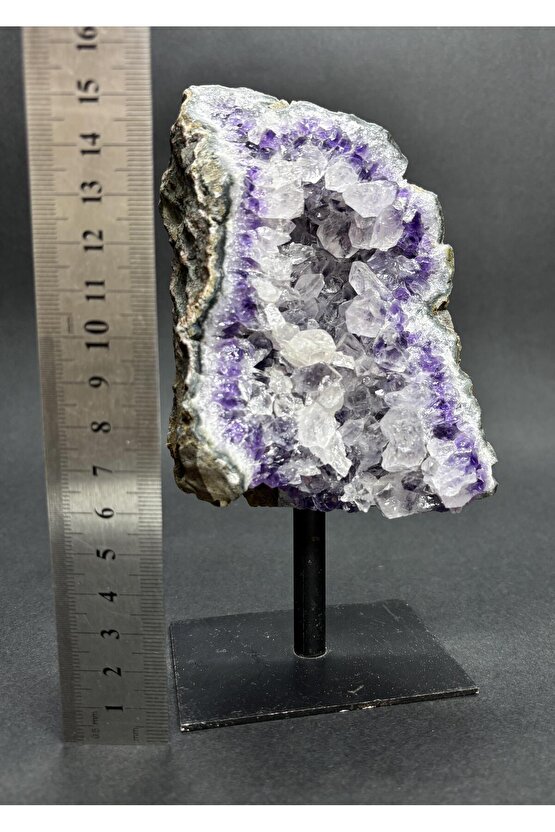 BREZİLYA AMETİST DOĞALTAŞ SİYAH DEMİR STANTLI