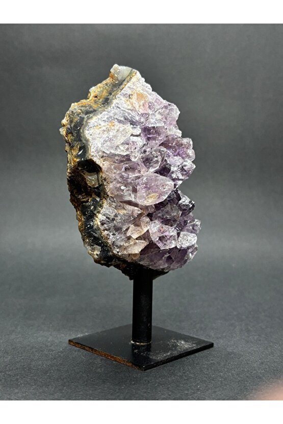 BREZİLYA AMETİST DOĞALTAŞ SİYAH DEMİR STANTLI