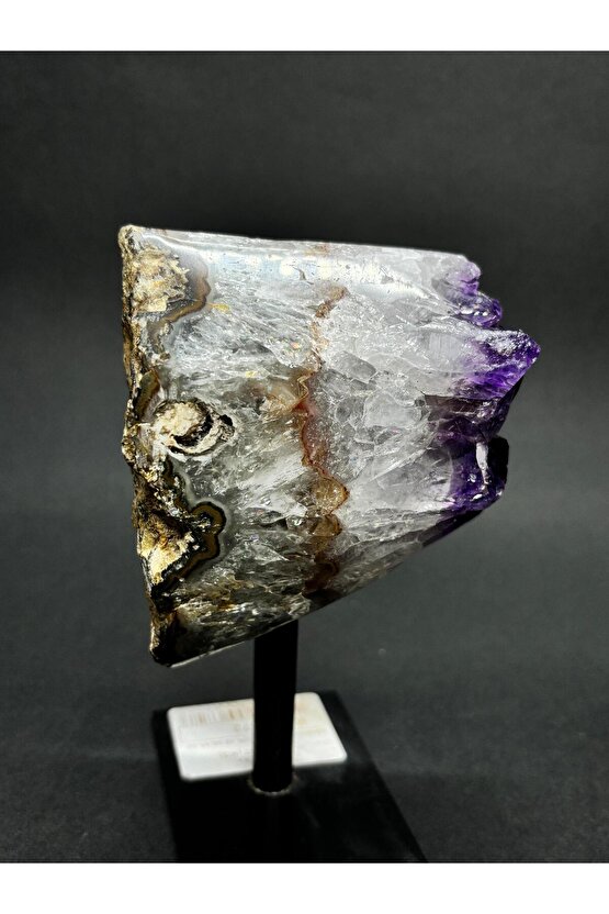 BREZİLYA AMETİST DOĞALTAŞ SİYAH DEMİR STANTLI