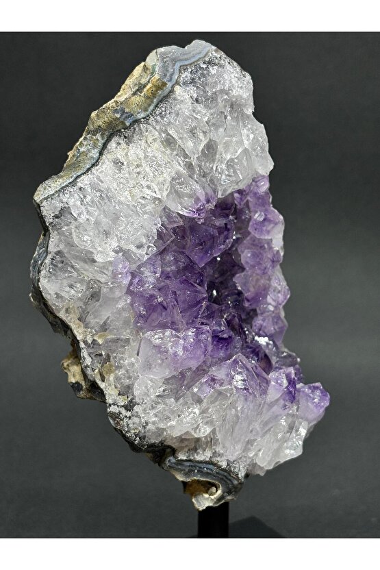 BREZİLYA AMETİST DOĞALTAŞ SİYAH DEMİR STANTLI