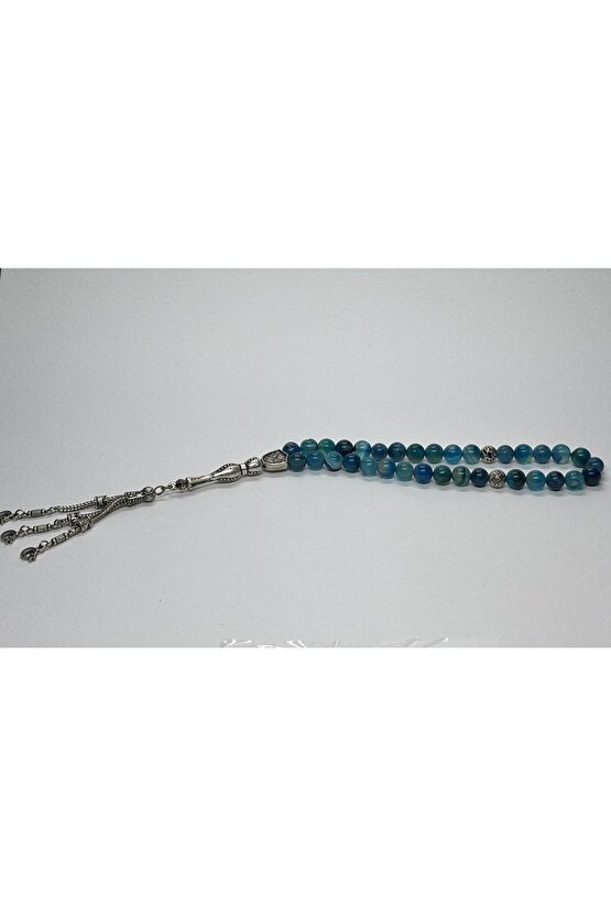 MAVİ AKİK İLETİŞİM TAŞI DOĞALTAŞ TESBİH