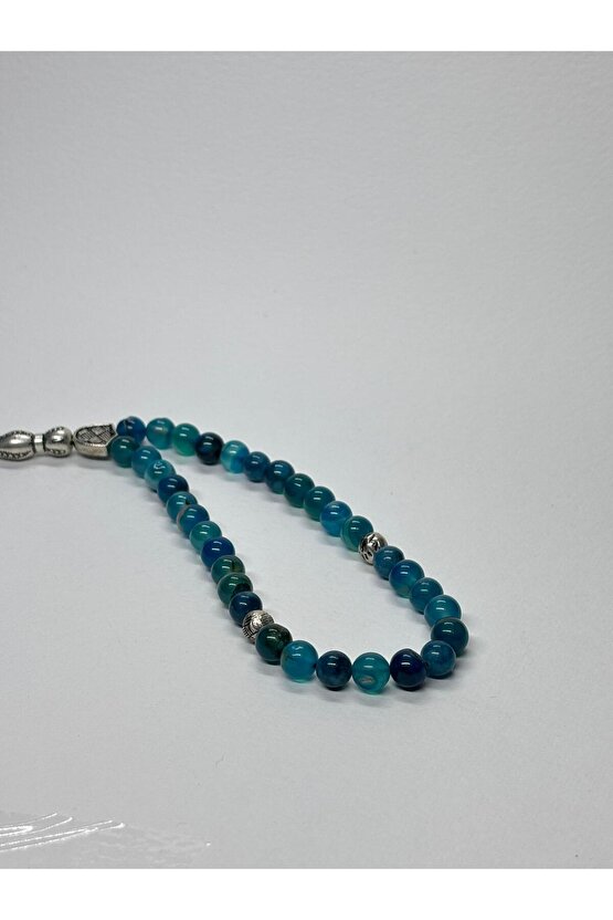 MAVİ AKİK İLETİŞİM TAŞI DOĞALTAŞ TESBİH