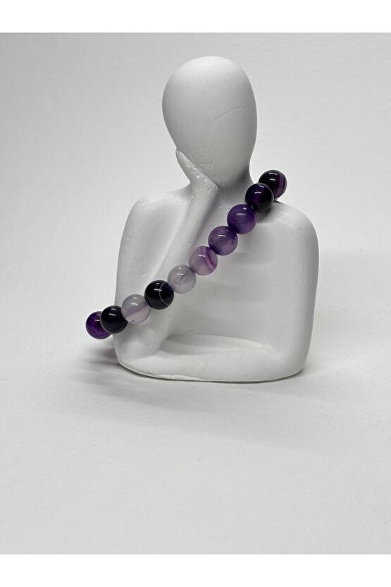 MOR AKİK DOĞALTAŞ BİLEKLİK