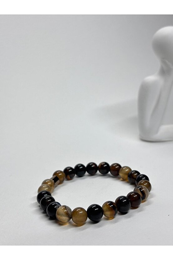 KAHVE AKİK DOĞALTAŞ BİLEKLİK