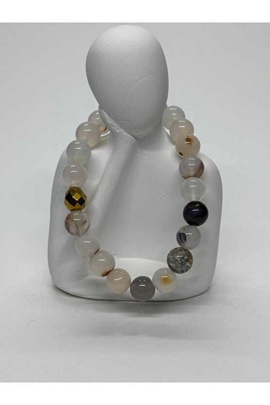 BEYAZ AKİK DOĞALTAŞ BİLEKLİK