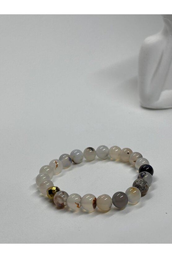 BEYAZ AKİK DOĞALTAŞ BİLEKLİK