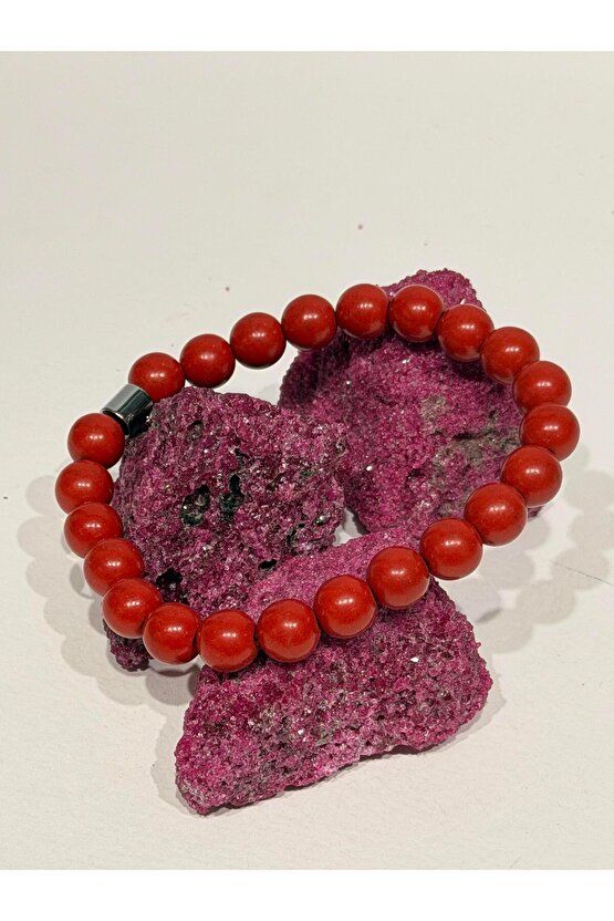 Zinobar (Zinober) Doğaltaş bileklik (8mm)